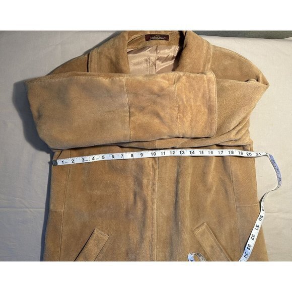 Women's Jordache  100% Leather Long Sleeved Tan‎ Lined Coat - Picture 8 of 11